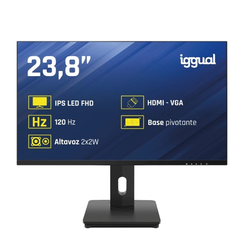 Iggual Monitor 24" Vga Hdmi 120Hz Pivotante Aa Mm