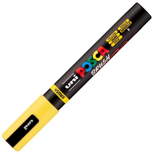 Posca Marcador Pc-5Br Brush Punta M Semiflexible Amarillo