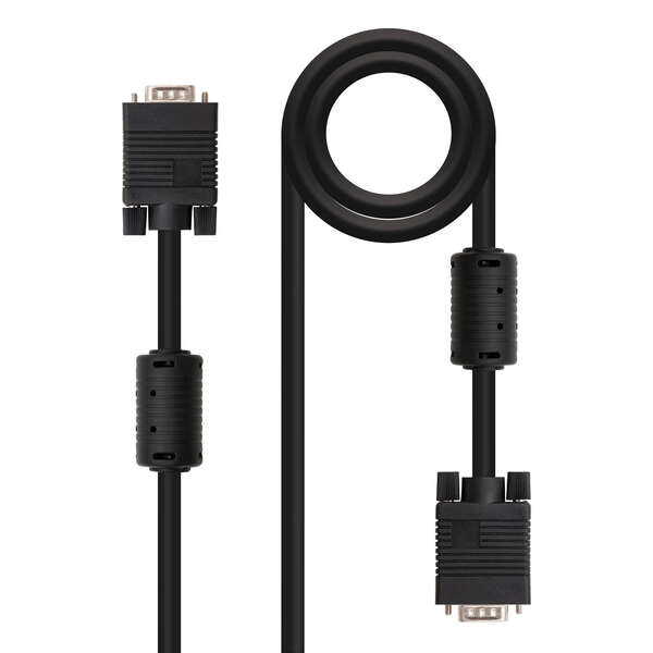 Nanocable Cable Svga Con Ferrita Hdb15 Macho A Hdb15 Macho 10M - Color Negro