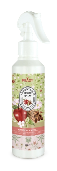 Prady Ambientador Home Spray Manzana Canela - Frasco De 220 Ml - Spray Pulverizador