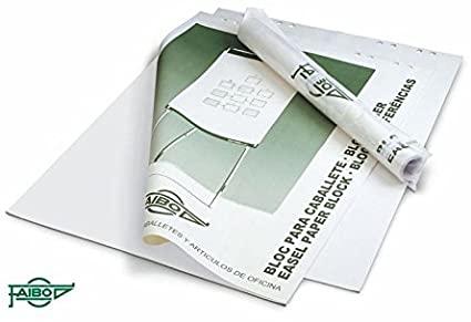 Faibo Bloc De 25 Hojas Papel Liso Para Pizarras Caballete 65X90 Cm En Bolsa Individual