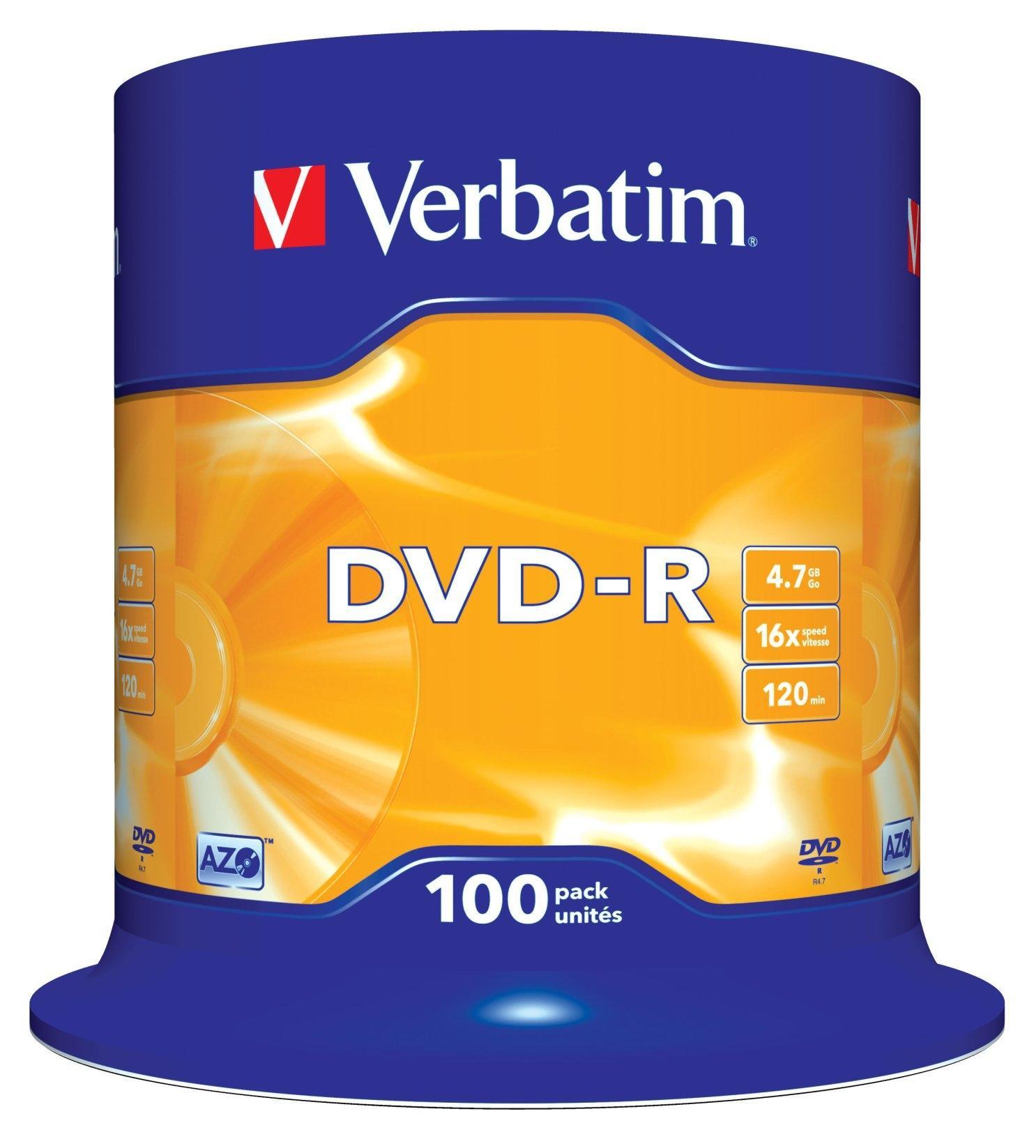 Verbatim Dvd-R, 4.7Gb, 16X, 100 Pack Spindle, Superficie Matt Silver