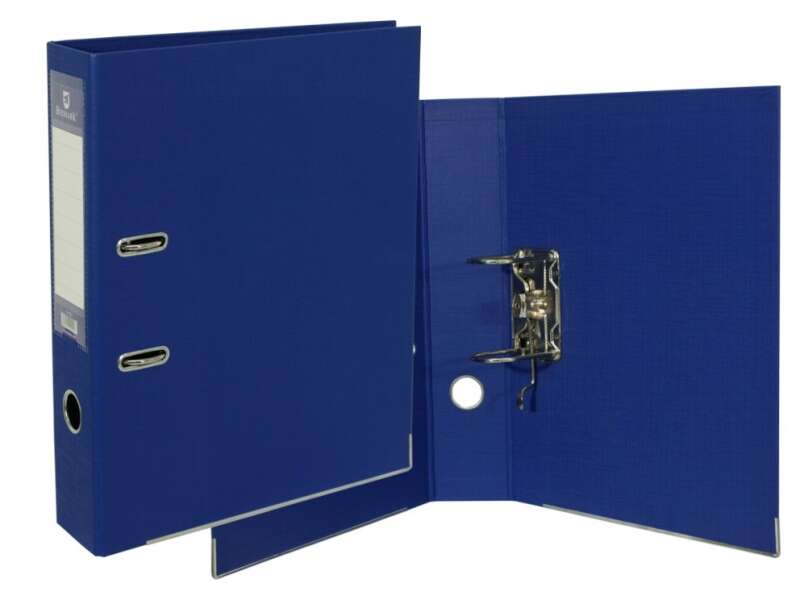 Bismark Archivador A-Z Pvc A4 Lomo 75Mm - Gran Resistencia - Tarjetero En El Lomo - Cartoneras Metalicas En El Borde Inferior - Mecanismo De Palanca - Color Azul