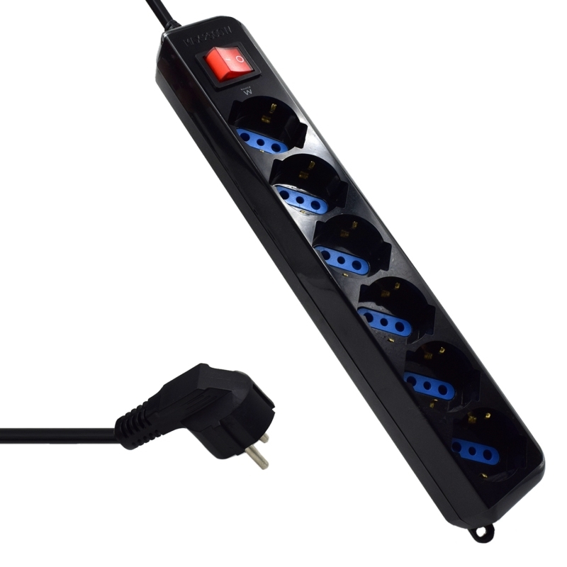 Ewent Ew3924 Regleta 6 Tomas Con Proteccion Negro