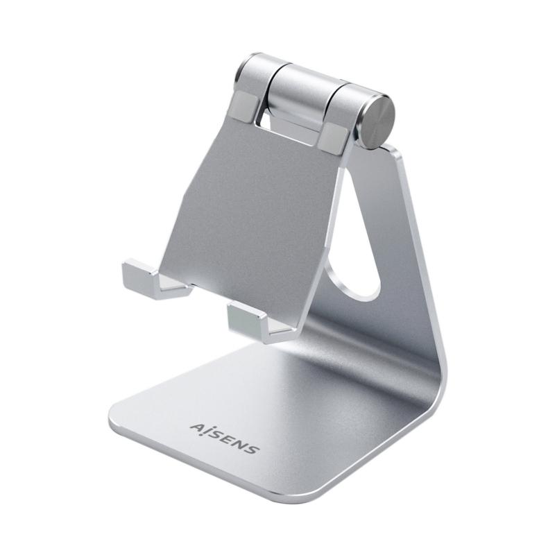 Aisens Soporte De Sobremesa M Ajustable 1 Pivote Para Tablet/Movil Plata