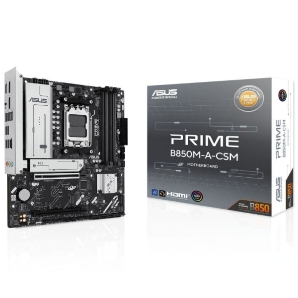 Asus Prime B850M-A-Csm Placa Base Am5 - 4X Ddr5, 3X M2, 4X Sata Iii, Pcie 3.0, 4.0, Usb 2.0, 3.2, Usb-C, Rj-45, Hdmi, Displayport, Microatx