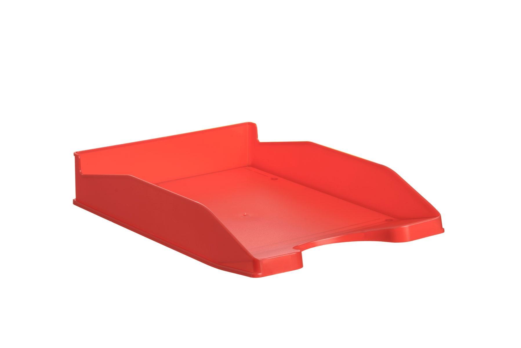 Archivo 2000 Bandeja Apilable En 3 Posiciones Fondo Liso Din A4 Y Folio 345X255X60 Mm Rojo