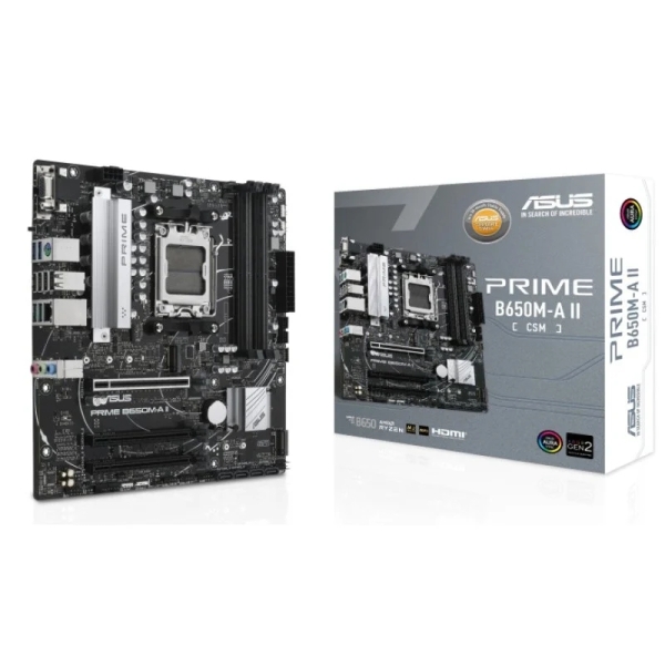 Asus Prime B650M-A Ii-Csm Placa Base Amd5 4X Ddr5 - Hdmi, M.2, 4X Sata Iii, Usb 2.0, 3.2, Rj-45, Dispalyport, Microatx