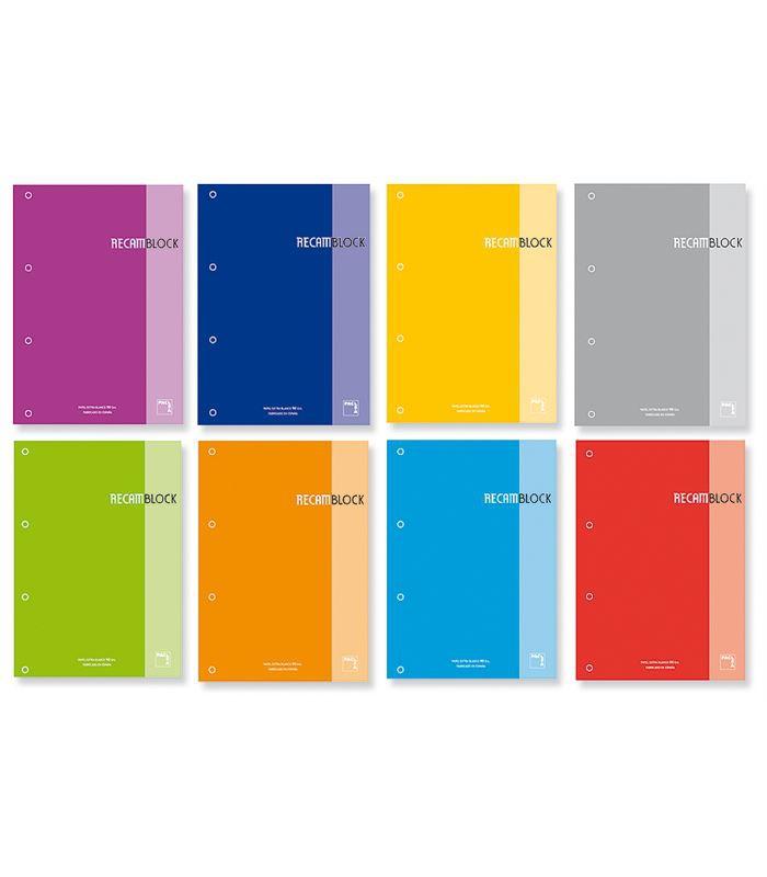 Pacsa Recambio 100H A4 Encolado 90Gr 5X5 + Greca 4 Taladros Recamblock Verde