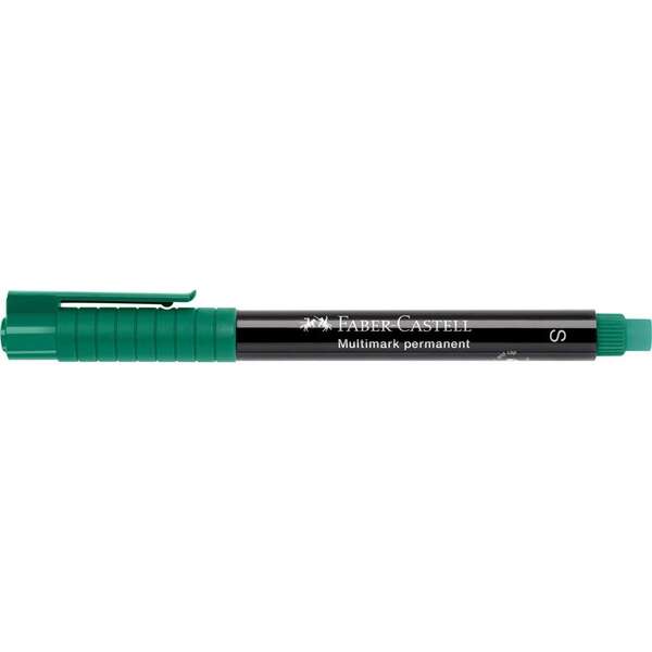 Faber-Castell Multimark Rotulador Permanente - Ancho De Trazo 0.4Mm - Goma De Borrar Integrada - Resistente A La Luz Y Al Agua - Color Verde
