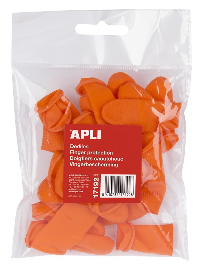Apli Dedíles Latex Talla M Color Naranja -20U-