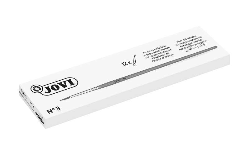 Jovi Pincel Artistico Nº 3 - Pelo Natural Suave - Mango De Madera - Punta Redonda