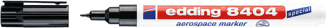 Edding 8404 Rotulador Aeroespacial Permanente - Escribe Sobre Metal - Punta Redonda - Trazo 0.75Mm - Resistente Al Agua, Desgaste Y Al Roce - Secado Rapido - Color Negro