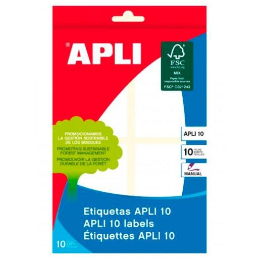 Apli Etiquetas Adhesivas 40X75Mm Escritura Manual C/Romos 4 X 10H Blanco