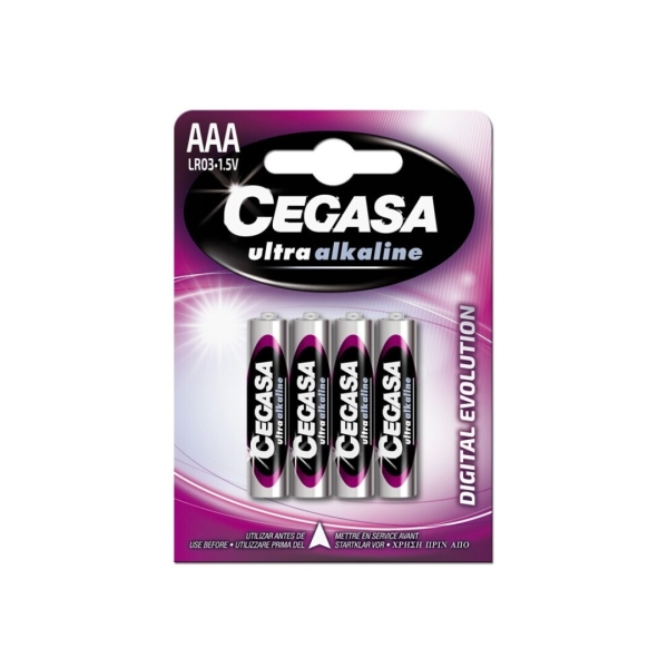 Cegasa Ultra Alcaline Pack De 4 Pilas Lr03 Aaa - Alta Tecnologia - Mas Capacidad, Potencia Y Rendimiento