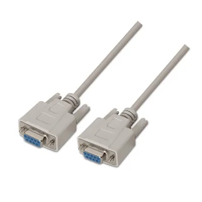 Aisens Cable Serie Null Modem - Db9/H-Db9/H - 1.8M Para Dispositivos De Comunicacion Equipados Con Puerto Serie - Color Beige