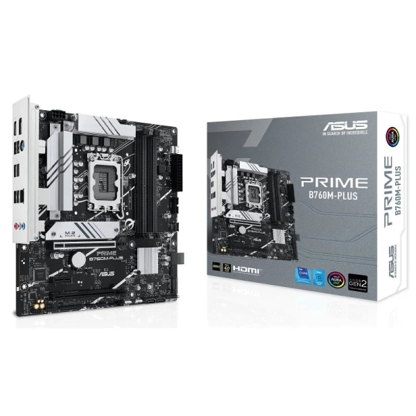 Asus Prime B760M-Plus Placa Base Intel 1700 4X Ddr5 - Hdmi, M.2, Pcie4.0, 4X Sata Iii, Usb, Rj-45, Micro-Atx
