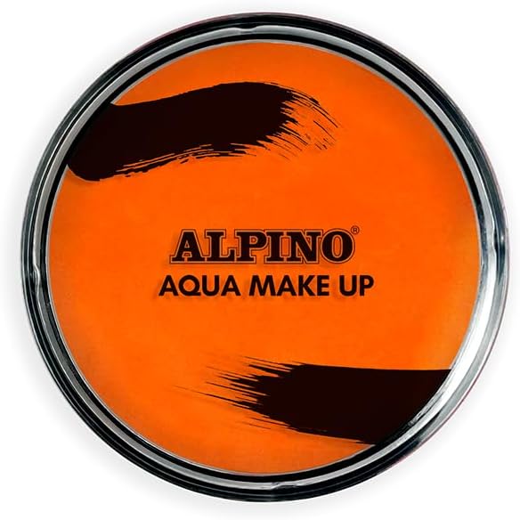 Alpino Aqua Make-Up Polvera De Maquillaje Facial Acuarelable - Se Lava Con Agua Y Jabon - Color Naranja